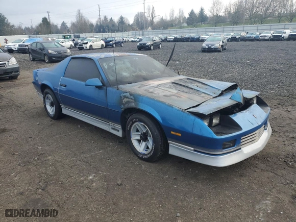 1985 Chevrolet Camaro Z28 Sport with VIN 1G1FP87H2FN114697, listed as a Copart auction lot 89329895 with 0 mi miles and Salvage Title. Bid and sale history available at carsss.com. Image 4.
