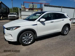2022 Infiniti QX50 Luxe z VIN 3PCAJ5BA6NF113786, wystawiony jako Copart lot #56567625 z przebiegiem 22 538 mil mil oraz Szkoda całkowita • Salvage title. Historia ofert i sprzedaży dostępna na DreamBid. Obrazek 1.
