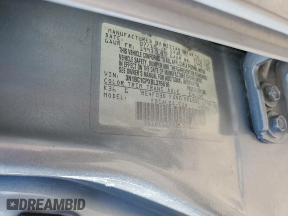 2011 Nissan Versa S with VIN 3N1BC1CPXBL376616, listed as a Copart auction lot 59324665 with 69,801 mi miles and Salvage title. Bid and sale history available at DreamBid. Image 12.
