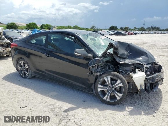 2013 Hyundai Elantra Coupe GS PZEV with VIN KMHDH6AE6DU014924, listed as a Copart auction lot 63874694 with 0 mi miles and Salvage Title. Bid and sale history available at carsss.com. Image 4.