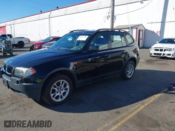 2004 BMW X3 2.5i with VIN WBXPA73444WB26471, listed as a IAAI auction lot 41702540 with 161,894 mi miles. Bid and sale history available at carsss.com. Image 2.