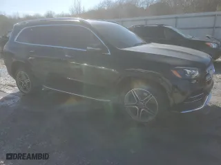 2023 Mercedes-Benz GLS with VIN 4JGFF5KE1PA967716, listed as a Copart auction lot 46681175 with 21,638 mi miles and Salvage Title. Bid and sale history available at carsss.com. Image 4.