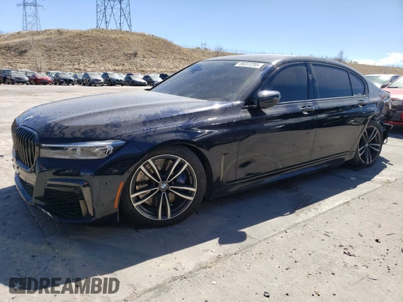 2020 BMW 7 Series 750i xDrive with VIN WBA7U2C01LGM26654, listed as a Copart auction lot 49237255 with 37,136 mi miles and Salvage Title. Bid and sale history available at carsss.com. Image 1.