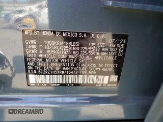 2024 Honda HR-V Sport with VIN 3CZRZ1H5XRM715472, listed as a Copart auction lot 50734885 with 8,547 mi miles and Non Repairable. Bid and sale history available at carsss.com. Image 15.