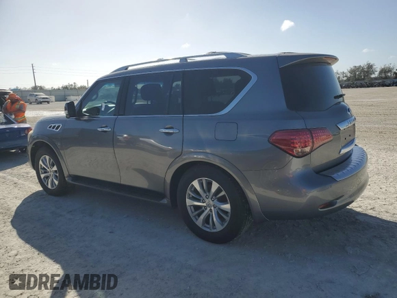 2015 Infiniti QX80 with VIN JN8AZ2NF9F9572311, listed as a Copart auction lot 77469224 with 0 mi miles and Salvage Title. Bid and sale history available at carsss.com. Image 2.