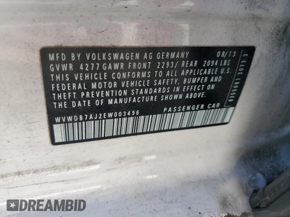 2014 Volkswagen Golf z VIN WVWDB7AJ2EW003496, wystawiony jako Copart lot #75106174 z przebiegiem 70 509 mil mil oraz Czysty tytuł • Clean title. Historia ofert i sprzedaży dostępna na DreamBid. Obrazek 12.