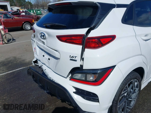 2023 Hyundai Kona N Line with VIN KM8K3CA34PU980566, listed as a IAAI auction lot 41745359 with 45,951 mi miles. Bid and sale history available at carsss.com. Image 18.