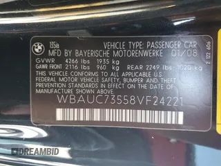 2008 BMW 1 Series 135i with VIN WBAUC73558VF24221, listed as a Copart auction lot 77442894 with 147,335 mi miles and Clean Title. Bid and sale history available at carsss.com. Image 12.