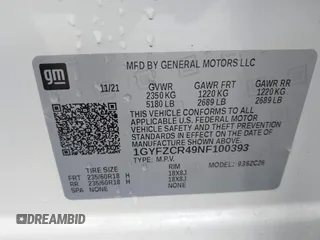 2022 Cadillac XT4 FWD Premium Luxury with VIN 1GYFZCR49NF100393, listed as a IAAI auction lot 42497187 with 23,672 mi miles and . Bid and sale history available at DreamBid. Image 9.