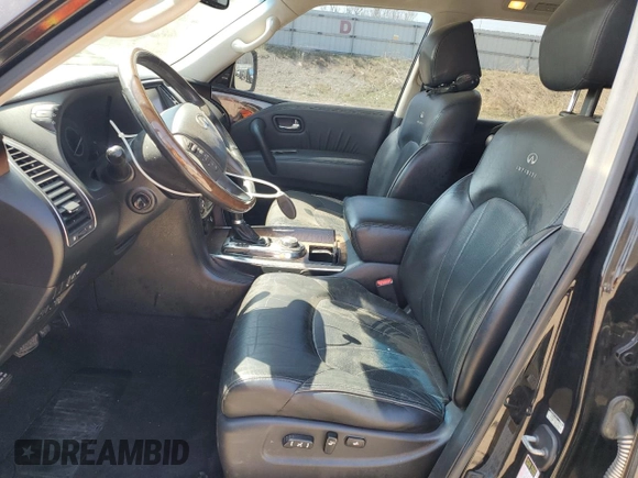 2012 Infiniti QX56 8-passenger with VIN JN8AZ2NC6C9317021, listed as a Copart auction lot 53662655 with 182,437 mi miles and Clean Title. Bid and sale history available at carsss.com. Image 7.
