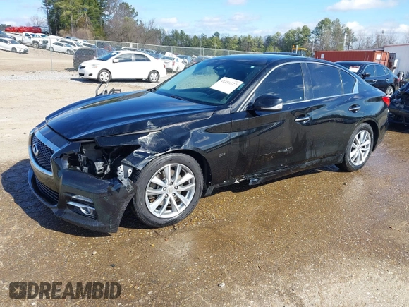 2015 Infiniti Q50 with VIN JN1BV7AP1FM354175, listed as a IAAI auction lot 41486327 with 136,017 mi miles and . Bid and sale history available at DreamBid. Image 2.