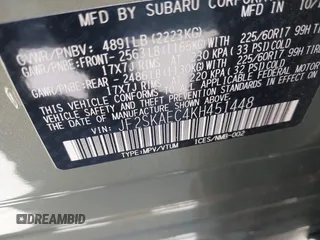 2019 Subaru Forester Premium with VIN JF2SKAEC4KH451448, listed as a IAAI auction lot 42279690 with 99,219 mi miles and . Bid and sale history available at DreamBid. Image 9.