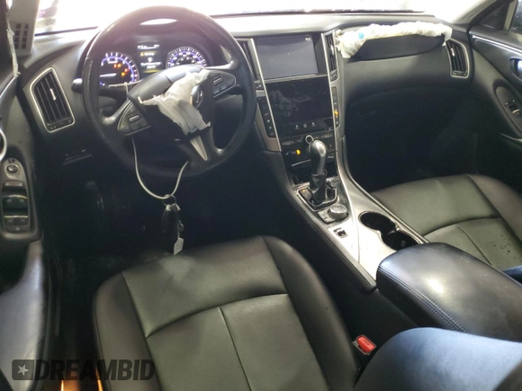 2015 Infiniti Q50 Premium with VIN JN1BV7ARXFM423026, listed as a Copart auction lot 58139225 with 130,544 mi miles and Salvage title. Bid and sale history available at DreamBid. Image 8.