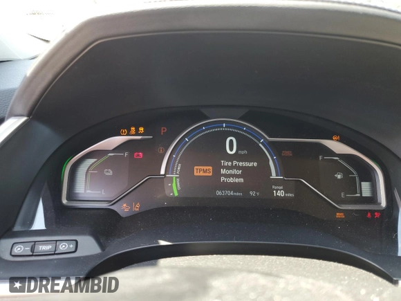 2018 Honda Clarity Touring with VIN JHMZC5F34JC006234, listed as a Copart auction lot 65652714 with 63,704 mi miles and Salvage Title. Bid and sale history available at DreamBid. Image 9.