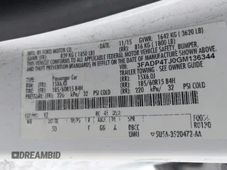 2016 Ford Fiesta S с VIN 3FADP4TJ0GM136344, выставлен на аукционе IAAI как лот 41968883 с пробегом 190 126 миль миль и . История ставок и продаж доступна на DreamBid. Изображение 9.