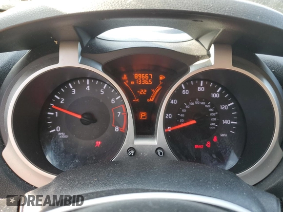 2015 Nissan Juke SV with VIN JN8AF5MV7FT550541, listed as a Copart auction lot 47573835 with 89,667 mi miles and Salvage Title. Bid and sale history available at DreamBid. Image 9.