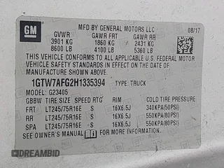 2017 GMC Savana Cargo Van with VIN 1GTW7AFG2H1335394, listed as a IAAI auction lot 41609288 with 130,485 mi miles. Bid and sale history available at carsss.com. Image 9.