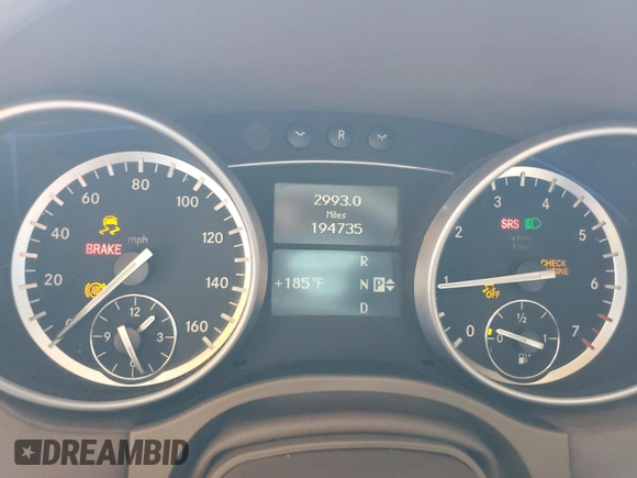 2012 Mercedes-Benz GL 450 with VIN 4JGBF7BEXCA776641, listed as a Copart auction lot 65807524 with 194,735 mi miles and Salvage Title. Bid and sale history available at DreamBid. Image 9.