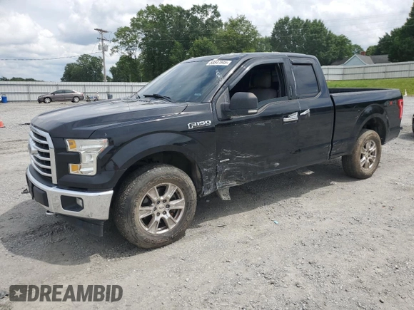 2017 Ford F-150 XL with VIN 1FTEX1EP8HFA43975, listed as a Copart auction lot 58847945 with 136,569 mi miles and Salvage title. Bid and sale history available at DreamBid. Image 1.