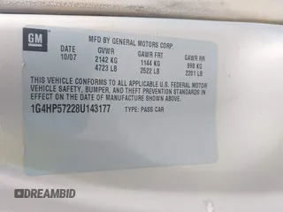 2008 Buick Lucerne CX with VIN 1G4HP57228U143177, listed as a IAAI auction lot 41786772 with 96,969 mi miles and . Bid and sale history available at DreamBid. Image 9.