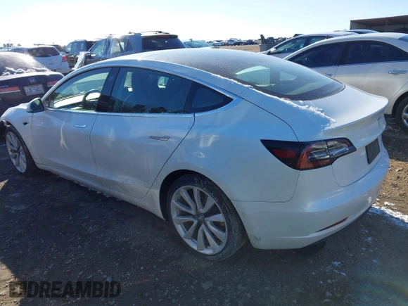 2020 Tesla Model 3 Long Range with VIN 5YJ3E1EB1LF621185, listed as a IAAI auction lot 41375686 with 92,044 mi miles. Bid and sale history available at carsss.com. Image 3.