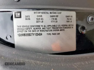 2007 Saturn Sky z VIN 1G8MB35B27Y103434, wystawiony jako Copart lot #57601905 z przebiegiem Nie podano mil oraz Czysty tytuł • Clean title. Historia ofert i sprzedaży dostępna na DreamBid. Obrazek 12.