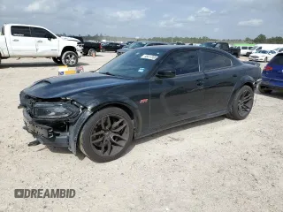 2022 Dodge Charger Scat Pack Widebody with VIN 2C3CDXGJ2NH163474, listed as a Copart auction lot 48417385 with 55,760 mi miles and Salvage Title. Bid and sale history available at DreamBid. Image 1.