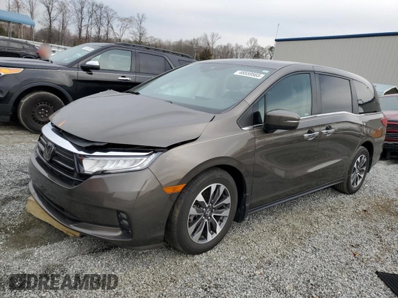 2023 Honda Odyssey EX-L z VIN 5FNRL6H69PB033309, wystawiony jako Copart lot #48559565 z przebiegiem 30 068 mil mil oraz Szkoda całkowita • Salvage title. Historia ofert i sprzedaży dostępna na DreamBid. Obrazek 1.
