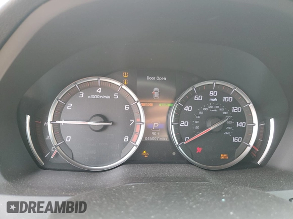 2020 Acura MDX Technology with VIN 5J8YD4H04LL027550, listed as a Copart auction lot 58573455 with 45,007 mi miles and Salvage title. Bid and sale history available at DreamBid. Image 9.
