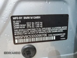 2013 BMW M5 z VIN WBSFV9C53DD096706, wystawiony jako Copart lot #48576395 z przebiegiem 119 538 mil mil oraz Szkoda całkowita • Salvage title. Historia ofert i sprzedaży dostępna na DreamBid. Obrazek 12.
