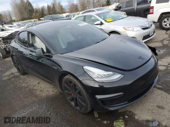 2019 Tesla Model 3 Long Range with VIN 5YJ3E1EB9KF440365, listed as a Copart auction lot 83839034 with 74,667 mi miles and Salvage Title. Bid and sale history available at DreamBid. Image 4.