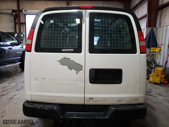 2012 Chevrolet Express Cargo Van with VIN 1GCSGAFX9C1102605, listed as a Copart auction lot 39816934 with 134,786 mi miles and Salvage Title. Bid and sale history available at carsss.com. Image 6.