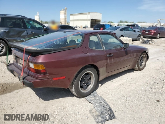 1984 Porsche 944 with VIN WP0AA0941EN460480, listed as a Copart auction lot 54192385 with 66,003 mi miles and Clean Title. Bid and sale history available at DreamBid. Image 3.