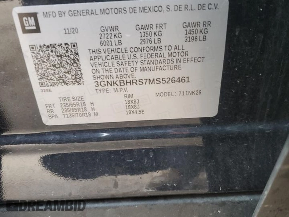 2021 Chevrolet Blazer LT z VIN 3GNKBHRS7MS526461, wystawiony jako Copart lot #83746194 z przebiegiem 62 816 mil mil oraz Szkoda całkowita • Salvage title. Historia ofert i sprzedaży dostępna na DreamBid. Obrazek 15.