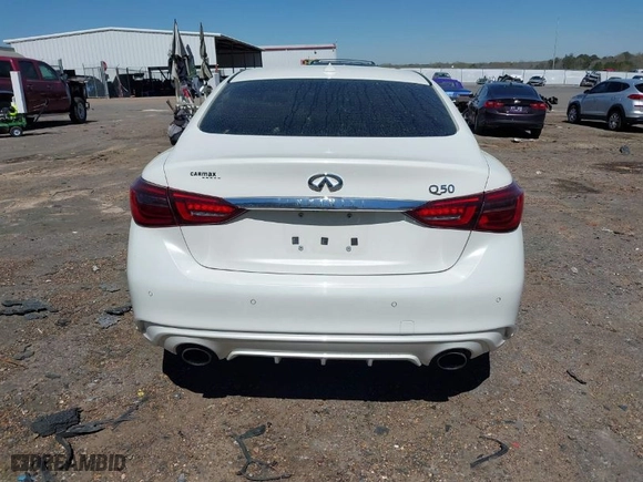 2020 Infiniti Q50 EDITION 30 with VIN JN1EV7AP9LM203755, listed as a IAAI auction lot 41805750 with 85,243 mi miles. Bid and sale history available at carsss.com. Image 16.