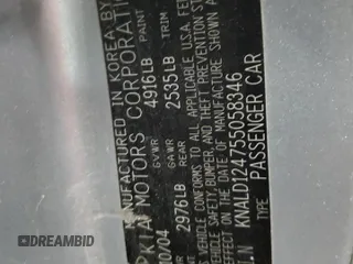 2005 Kia Amanti z VIN KNALD124755058346, wystawiony jako Copart lot #41683255 z przebiegiem 180 396 mil mil oraz Szkoda całkowita • Salvage title. Historia ofert i sprzedaży dostępna na DreamBid. Obrazek 12.