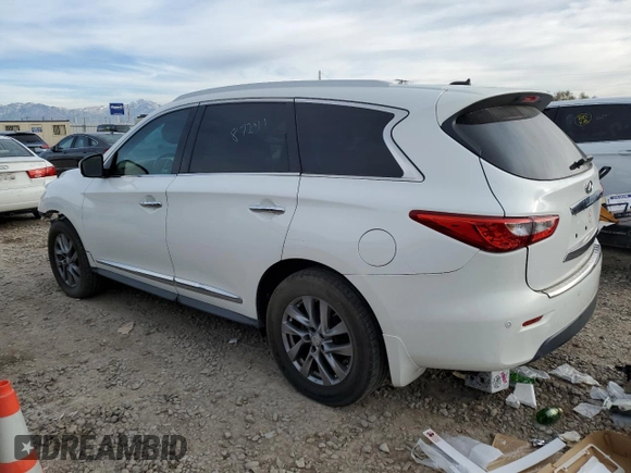 2013 Infiniti JX35 with VIN 5N1AL0MM4DC350935, listed as a Copart auction lot 82236654 with 87,241 mi miles and Salvage Title. Bid and sale history available at carsss.com. Image 2.
