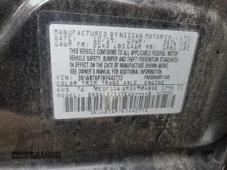 2019 Nissan Sentra SV with VIN 3N1AB7AP7KY442773, listed as a Copart auction lot 88757475 with 102,101 mi miles and Salvage Title. Bid and sale history available at DreamBid. Image 14.