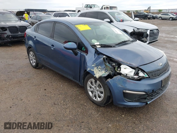 2016 Kia Rio LX with VIN KNADM4A38G6688646, listed as a IAAI auction lot 41904765 with 99,780 mi miles and . Bid and sale history available at DreamBid. Image 1.