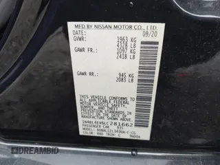 2020 Nissan Altima 2.5 SL with VIN 1N4BL4EV6LC281662, listed as a IAAI auction lot 41618356 with 55,460 mi miles. Bid and sale history available at carsss.com. Image 9.