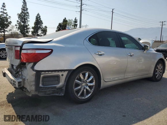 2008 Lexus LS 460 with VIN JTHBL46FX85082710, listed as a Copart auction lot 64857025 with 124,531 mi miles and Salvage title. Bid and sale history available at DreamBid. Image 3.
