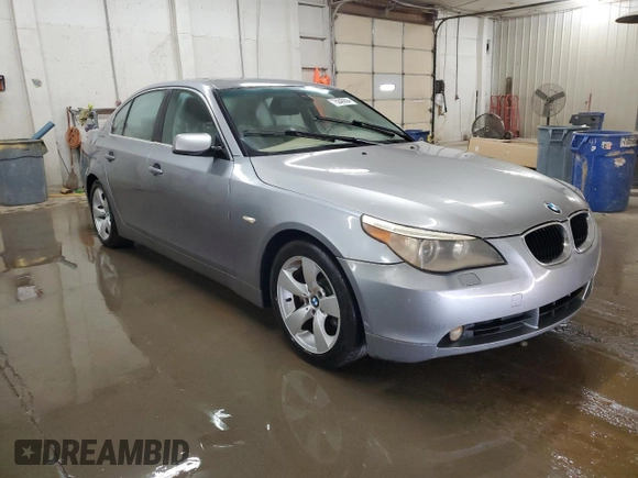 2005 BMW 5 Series 530i with VIN WBANA73565CR58629, listed as a Copart auction lot 75048804 with Not Provided miles and Non Repairable. Bid and sale history available at DreamBid. Image 4.