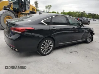 2017 Genesis G80 3.8L z VIN KMHGN4JE0HU180808, wystawiony jako Copart lot #52796555 z przebiegiem 81 598 mil mil oraz Szkody całkowita. Historia ofert i sprzedaży dostępna na DreamBid. Obrazek 3.