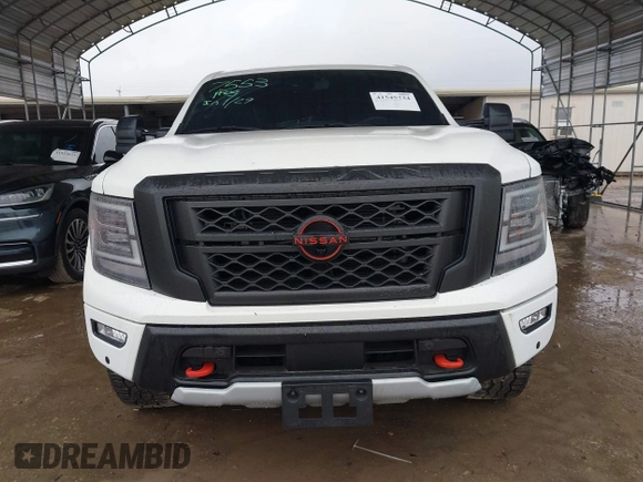 2024 Nissan Titan Pro-4X with VIN 1N6AA1EDXRN105077, listed as a IAAI auction lot 41545734 with 8,505 mi miles and . Bid and sale history available at DreamBid. Image 12.