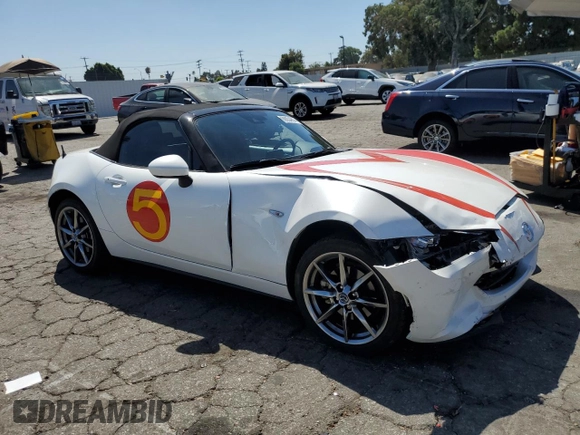 2021 Mazda MX-5 Miata Grand Touring with VIN JM1NDAD77M0459510, listed as a Copart auction lot 68654874 with 39,657 mi miles and Salvage title. Bid and sale history available at DreamBid. Image 4.