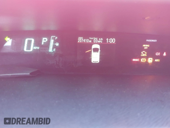 2013 Toyota Prius One with VIN JTDKDTB35D1542734, listed as a IAAI auction lot 42034971 with 207,410 mi miles and . Bid and sale history available at DreamBid. Image 7.