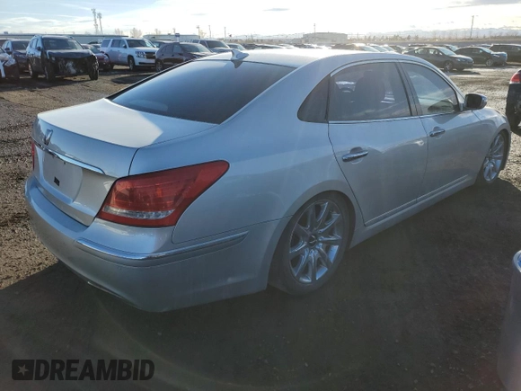2012 Hyundai Equus Signature with VIN KMHGH4JHXCU051341, listed as a Copart auction lot 46582205 with 161,776 mi miles and Clean title. Bid and sale history available at DreamBid. Image 3.