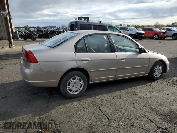 2002 Honda Civic LX with VIN 1HGES16582L007564, listed as a Copart auction lot 54955815 with 106,271 mi miles and Clean Title. Bid and sale history available at DreamBid. Image 3.