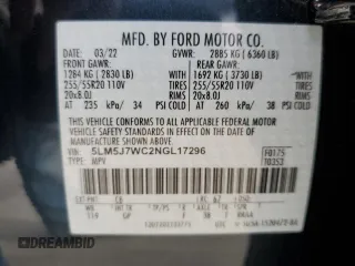 2022 Lincoln Aviator Reserve z VIN 5LM5J7WC2NGL17296, wystawiony jako Copart lot #48116645 z przebiegiem 39 385 mil mil oraz Szkoda całkowita • Salvage title. Historia ofert i sprzedaży dostępna na DreamBid. Obrazek 12.