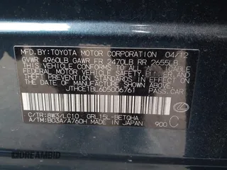 2013 Lexus GS 350 with VIN JTHCE1BL6D5006761, listed as a IAAI auction lot 41376327 with 173,698 mi miles. Bid and sale history available at carsss.com. Image 9.